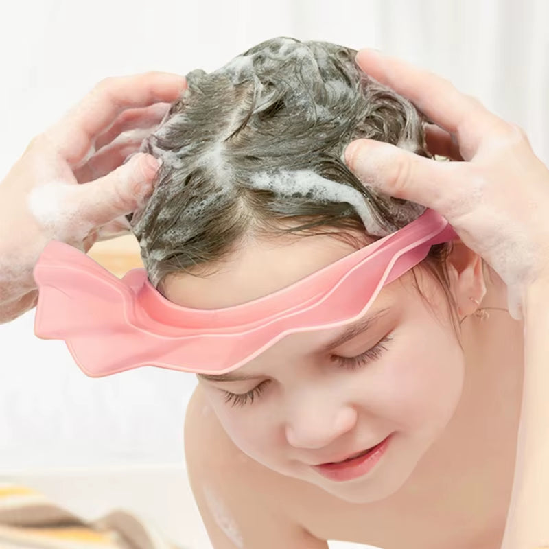 Free Sample Soft Baby Shower Cap Shampoo Shower Hat Adjustable Bath Head Cap for Kids